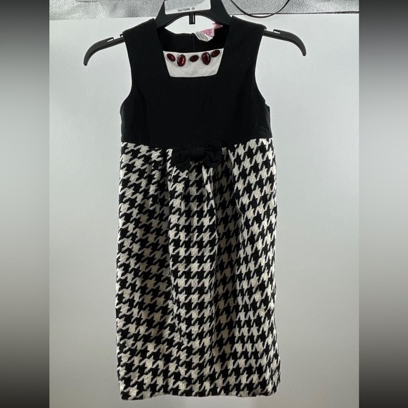 Stylish Houndstooth Kids Coat + dress matching set - Picture 3 of 3